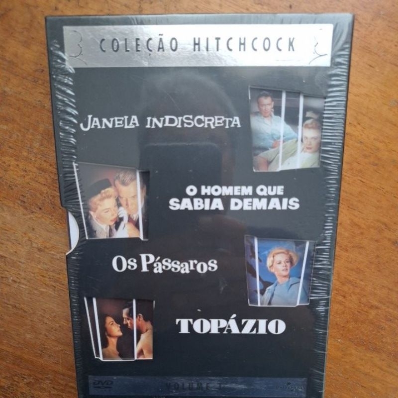 dvd coleção Hitchcock volume 1 - original (lacrado) os pássaros  + janela indiscreta  + topázio  + o homem que sabia...