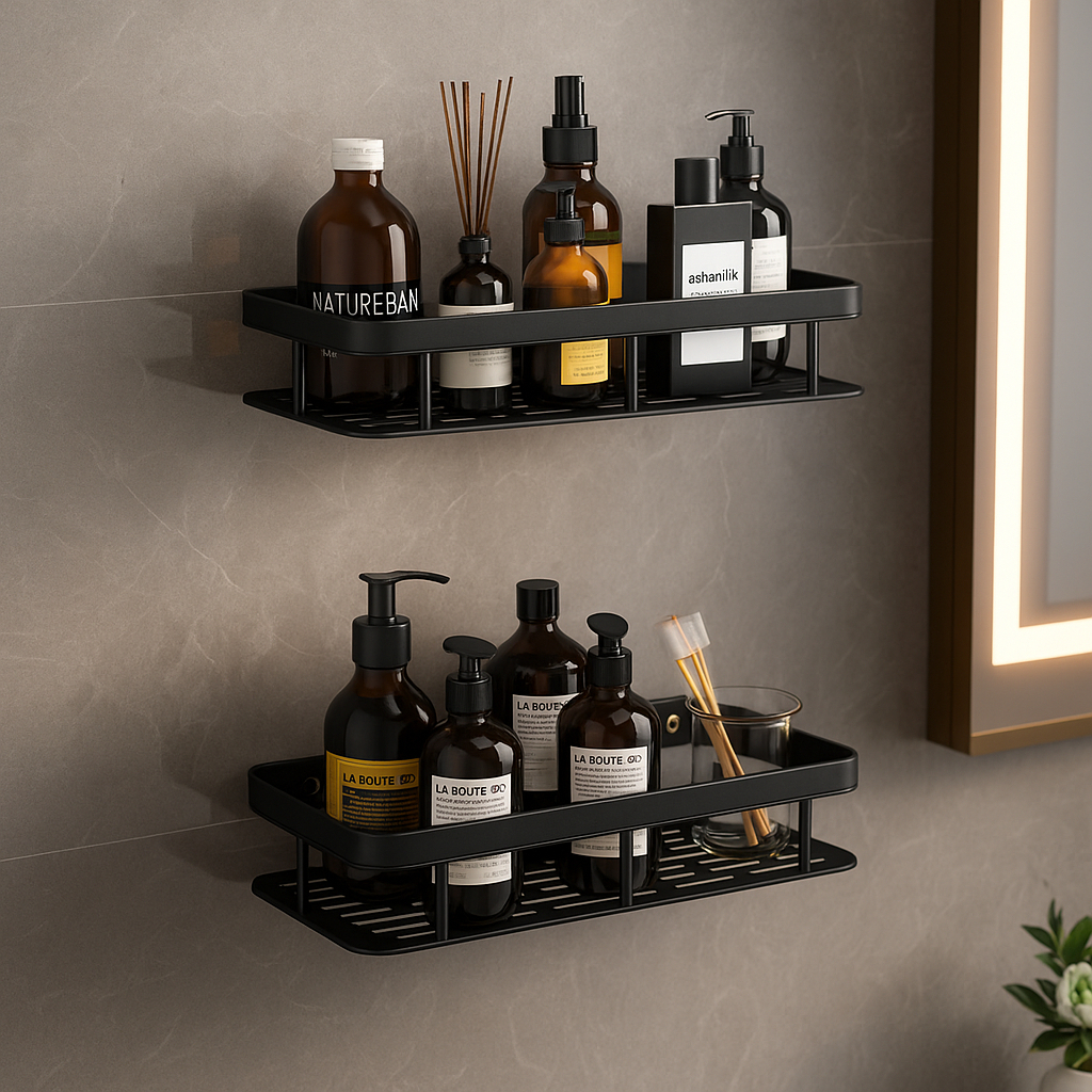 1/2 Peças Suporte De Shampoo Organizador Alta qualidade Prateleiras De Banheiro Sem Furo Premium