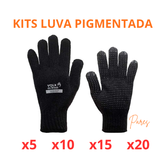 Kit Luva Cotton Black Pigmetnada Volk CA 36347 Volk Luva Malha Preta Obras Construcao Manutencao em Oferta na Shopee