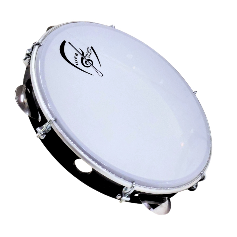 Pandeiro Profissional 10 Polegadas Pele Leitosa/Preta ABS - Web Music Shop