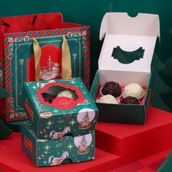 30 CAIXA PARA 4 DOCES DOCES NATAL TRADIÇÃO 5070 ( JANGO NATAL 2025 )