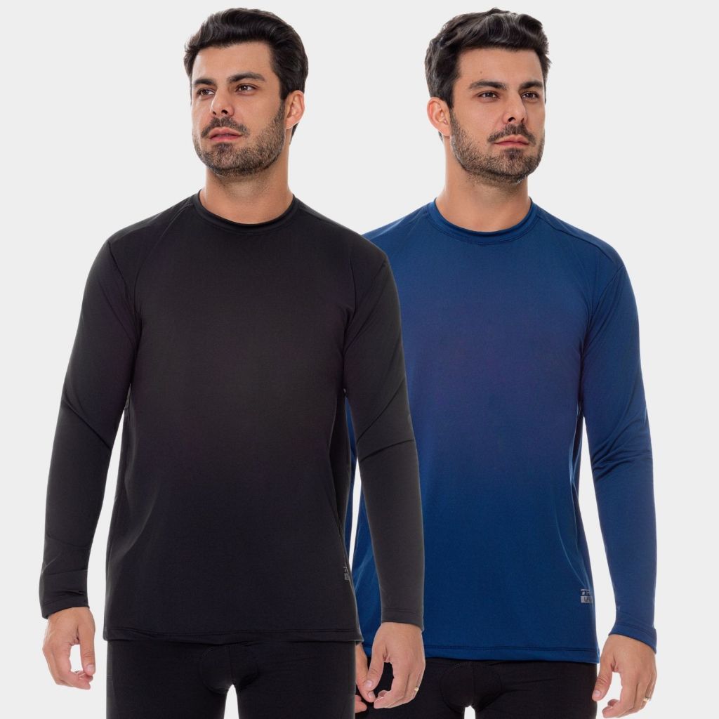 Combo 2 Camisas Camisetas Manga Longa Proteção Solar Uv Segunda Pele Praia Verão