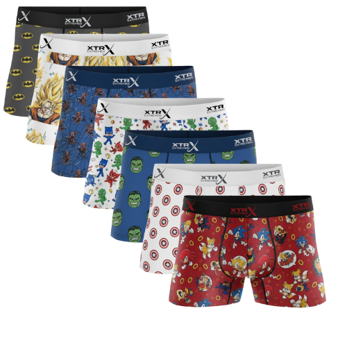 Kit 10 Cuecas Boxer Infantil Meninos Box Microfibra Para Crianças XTR em Oferta na Shopee