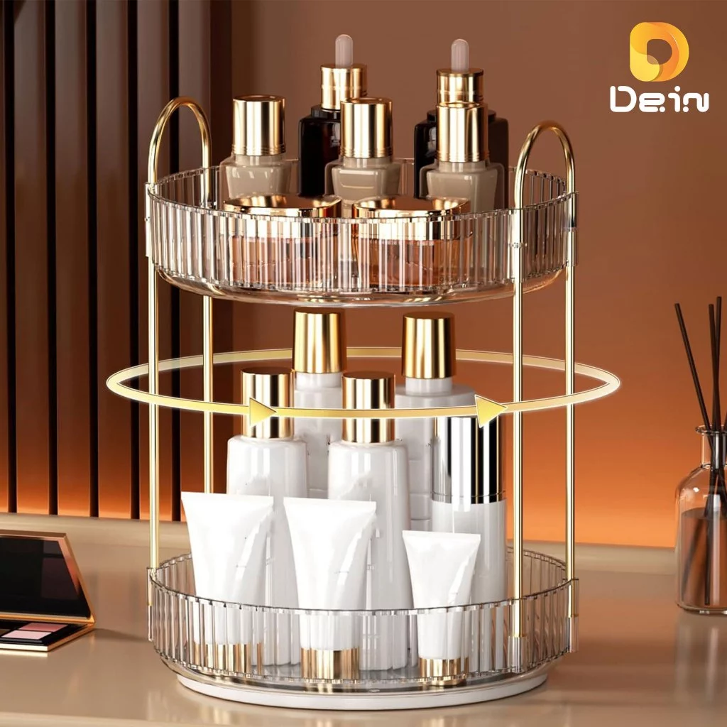 Organizador de Maquiagem Giratório – Suporte Multiuso 2/3 Andares p/ Cosméticos e Perfumes — imagem 1