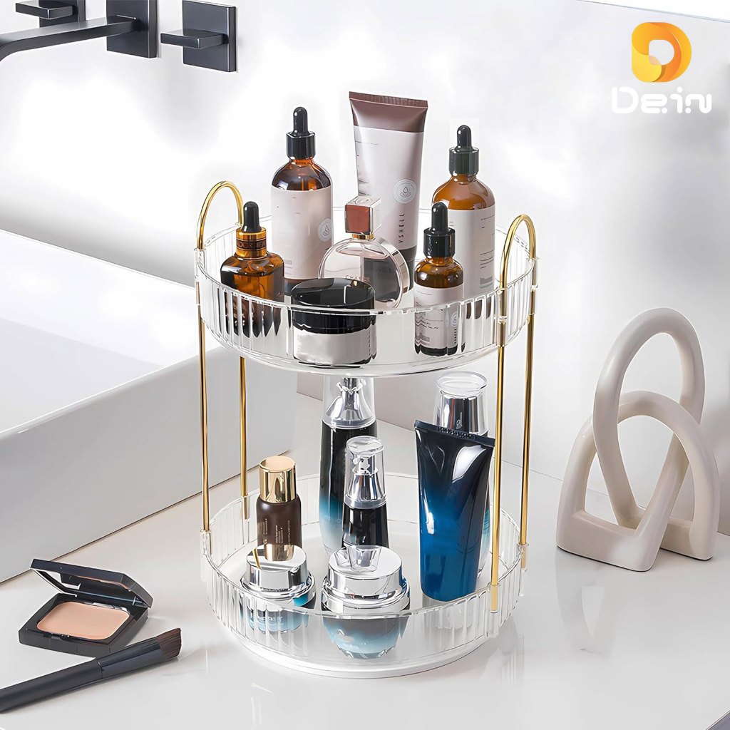 Organizador de Maquiagem Giratório – Suporte Multiuso 2/3 Andares p/ Cosméticos e Perfumes em Oferta na Shopee