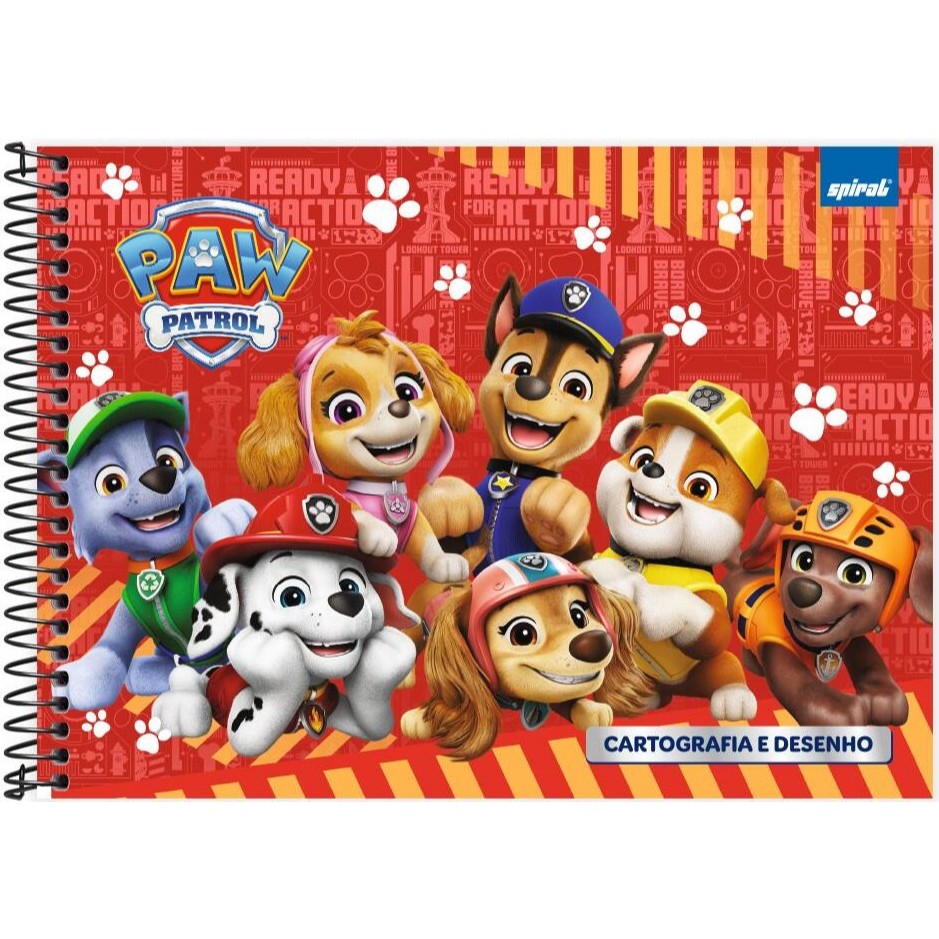 Caderno Cartografia e Desenho Capa Dura 48 Folhas, Patrulha Canina em Oferta na Shopee