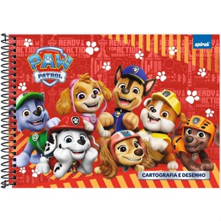 Caderno Cartografia e Desenho Capa Dura 48 Folhas, Patrulha Canina em Oferta na Shopee