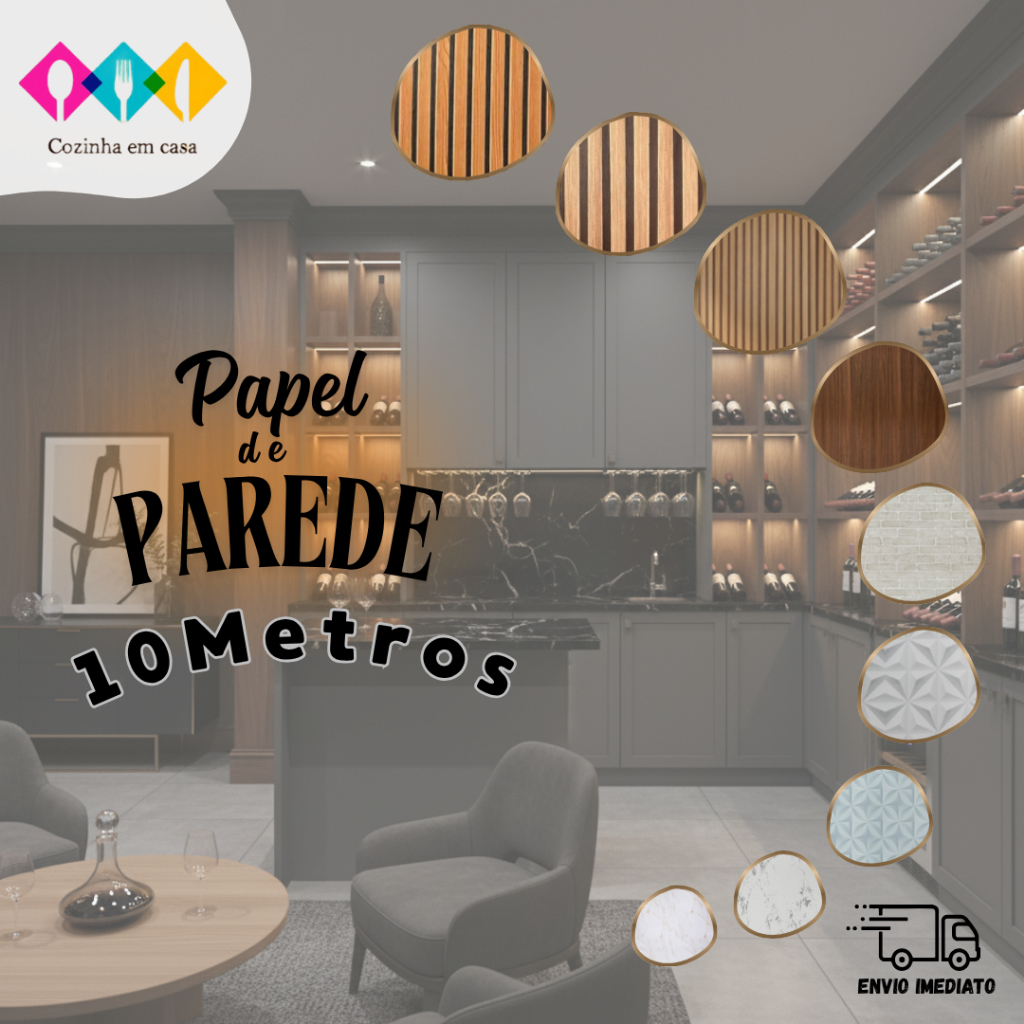 Papel De Parede Madeira Adesivo Ripado 10m X 45cm Lavável 3d