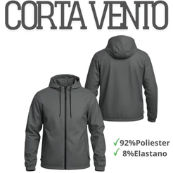 Jaqueta Corta Vento Masculino Plus Size Impermeável Liso