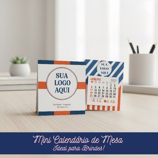 ENVIO RÁPIDO - 100 Mini Calendário de Mesa 2026  Personalizado LOGOMARCA Lembrancinhas, Empresas