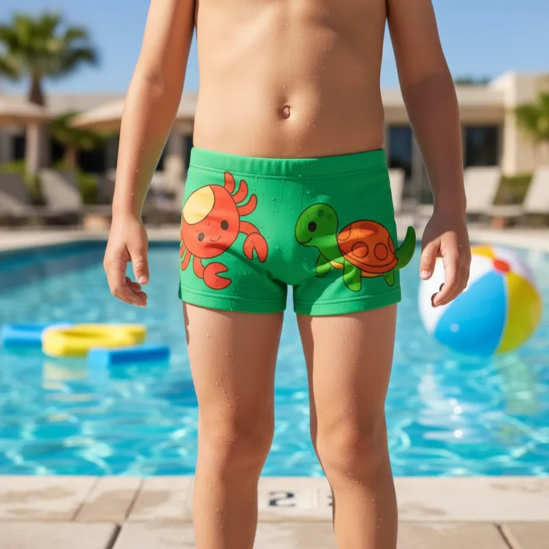 Sunga Infantil Boxer Praia Piscina Juvenil Ajustável Forrada Poliamida Uv Confortável Menino Garoto