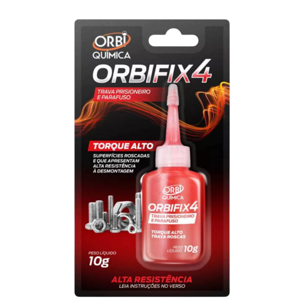Trava Parafuso Vermelho Torque Alto OrbiFix4 Trava Rosca Trava Prisioneiro Adesivo Cola Anaeróbica