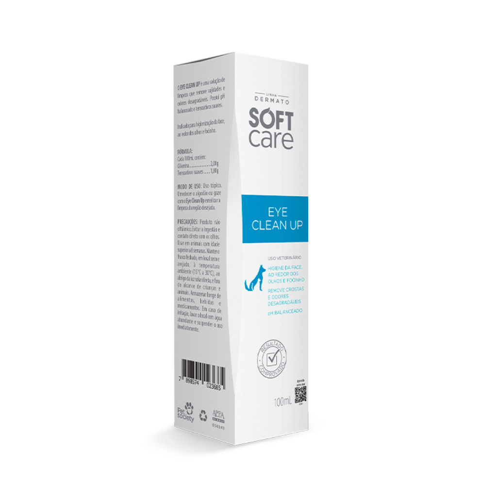 Soft Care Eye Clean Up Solução 100 ml Limpeza Facial Pet