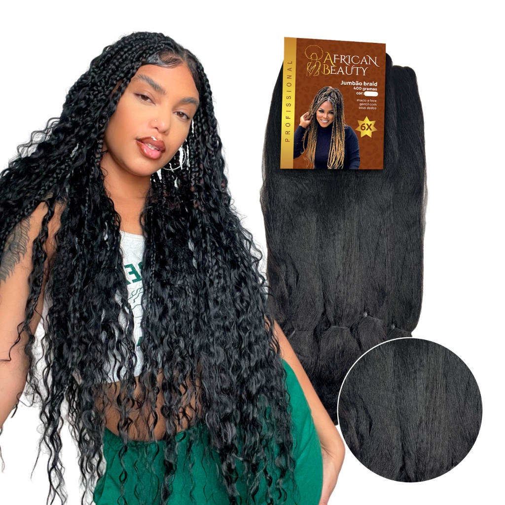 Jumbo African Beauty 400g Crochet Braid Cabelo Para Tranças Box Braids Afro Fibra Premium