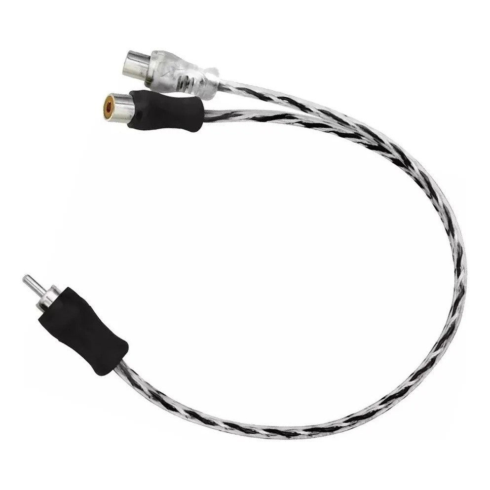 Cabo RCA Y com 1 Macho E 2 Fêmeas Blindado Preto Prata 4 milímetros pra Módulo Potência Amplificador em Oferta na Shopee