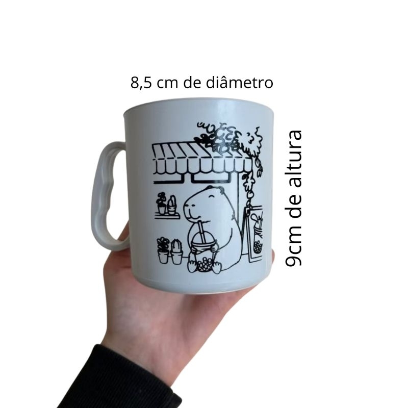 10 a 40 CANECAS DE PINTAR/COLORIR CAPIVARA, PLÁSTICO RESISTENTE 400ML C/DESENHO DIVERTIDO, CRIATIVO — imagem 2 de 2