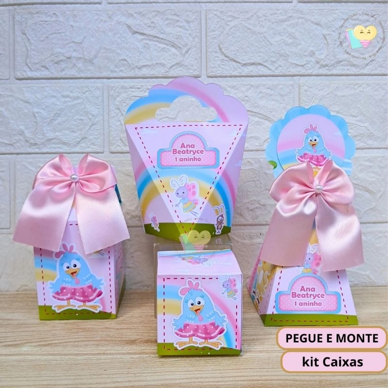 Kit Festa Galinha Pintadinha Rosa - Personalizados - Lembrancinhas - Festa Infantil - Aniversário / PEGUE E MONTE