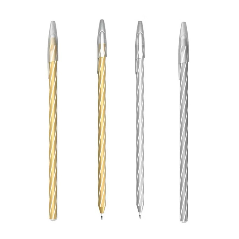 Kit 2 Canetas Spiro Gem Prata + 2 Canetas Spiro Gem Dourada