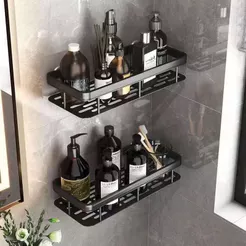 1/2 Peças Suporte de Canto e Reta Porta Shampoo Prateleira Para Banheiro Organizador com Adesivo