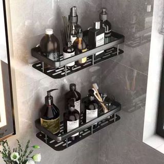 1/2 Suporte de Canto e Reta Porta Shampoo Prateleira Para Banheiro Organizador com Adesivo em Oferta na Shopee