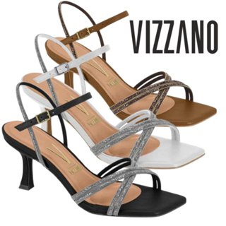 Sandália Feminina Vizzano Bico Quadrado Strass Salto Taça Estilo Elegante ORIGINAL - 6536.105 em Oferta na Shopee