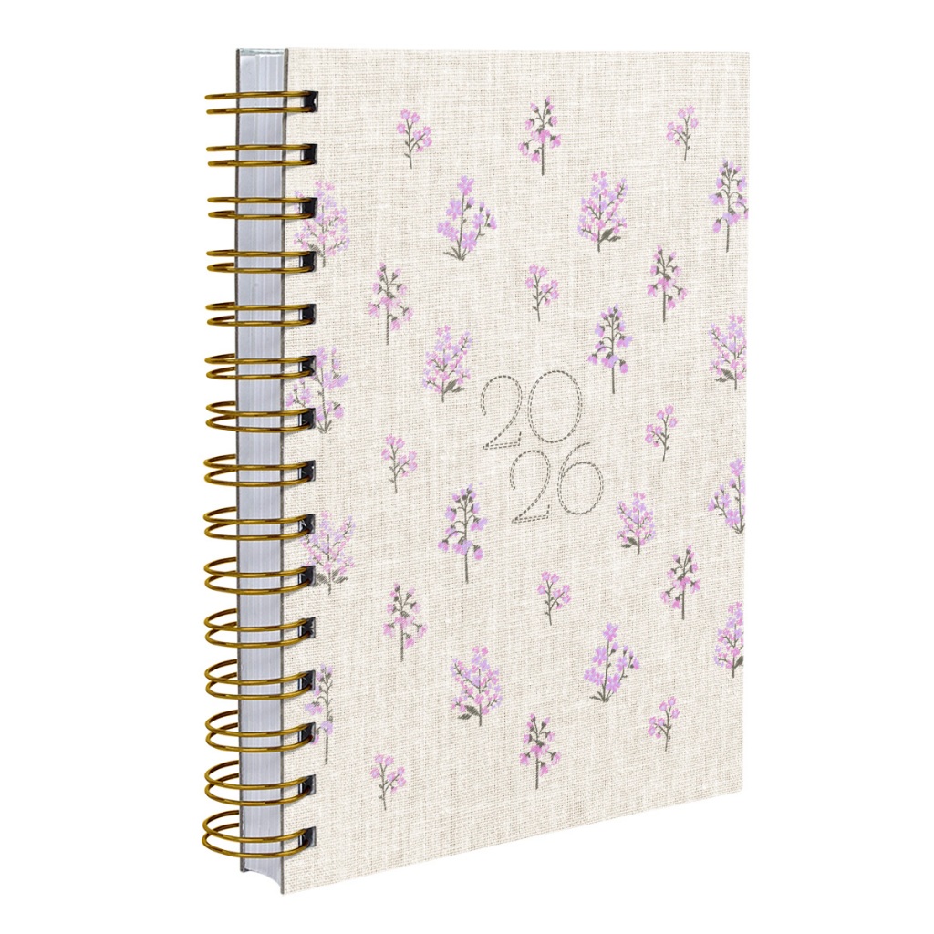 Agenda Capa Dura 2026 Entrepontos Floral Lilás em Oferta na Shopee