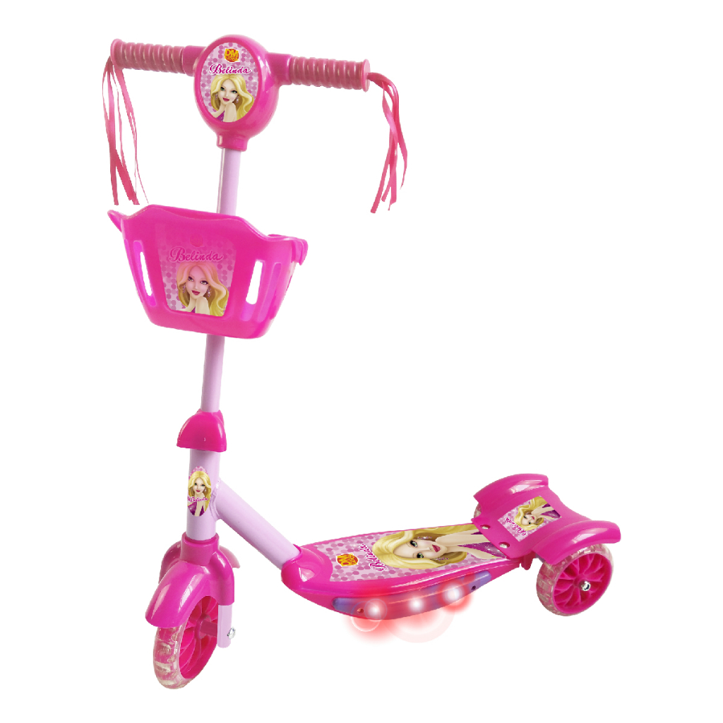 Patinete Infantil Brinquedo Arcani Toys Música e Leds Rodinhas Silicone Não Risca e Silencioso