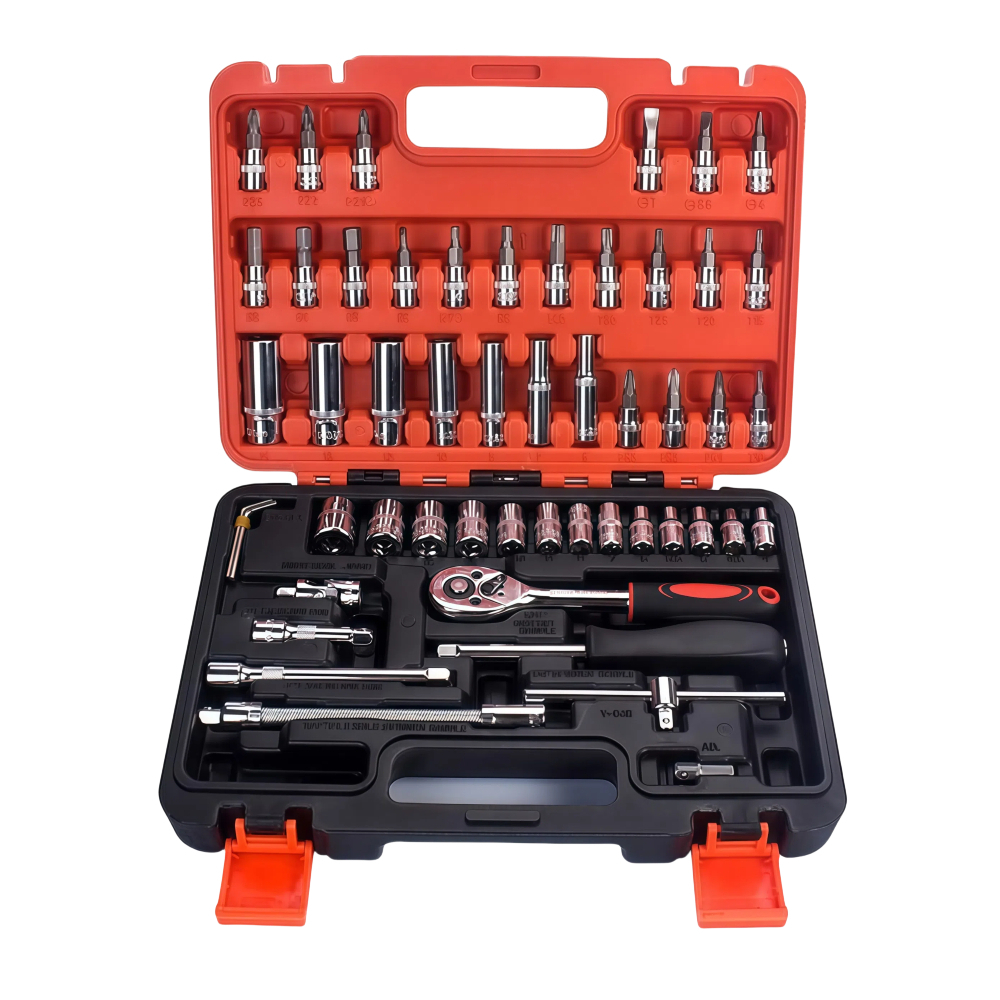 Kit Ferramentas 53 Peças Soquete Sextavado Catraca Chave Maleta Multifuncional Profissional