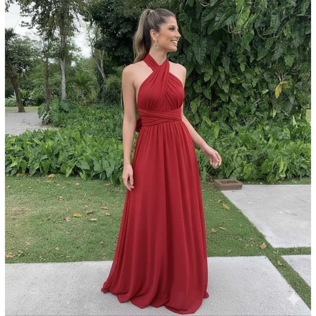 Vestido Várias Formas Multiuso Infinity Longo Festa Madrinha Casamento dress emerald green em Oferta na Shopee