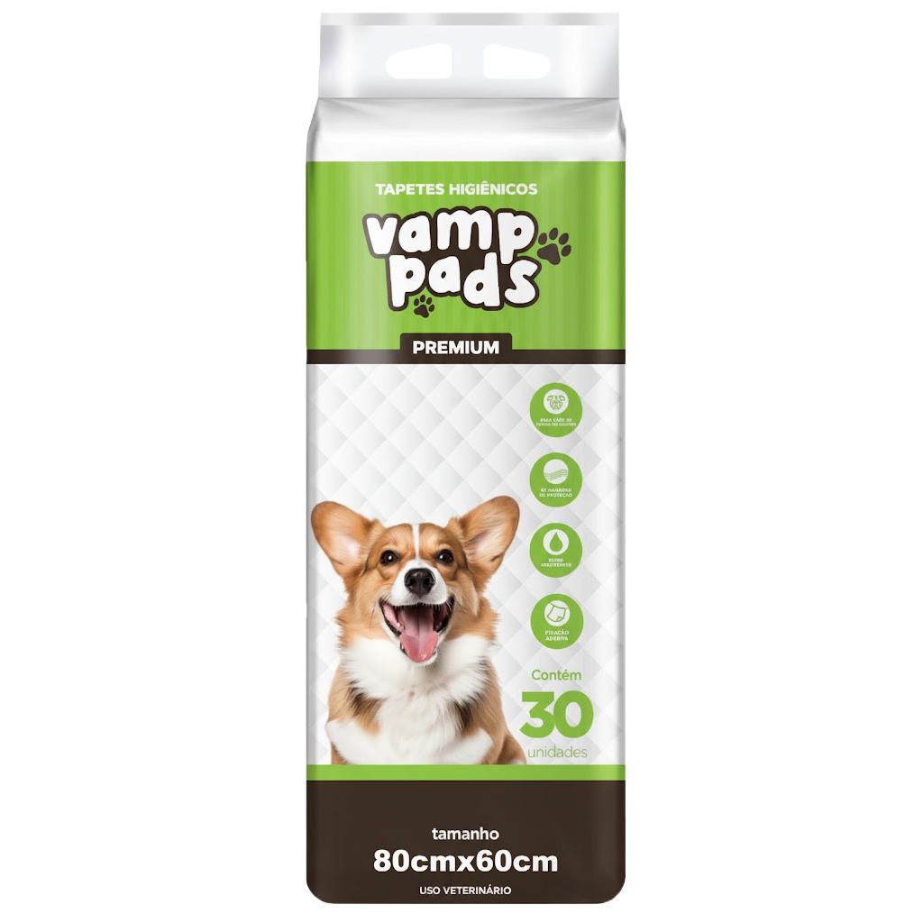 Tapete Higiênico Vamp Pads Cães 80x60 30unidades em Oferta na Shopee