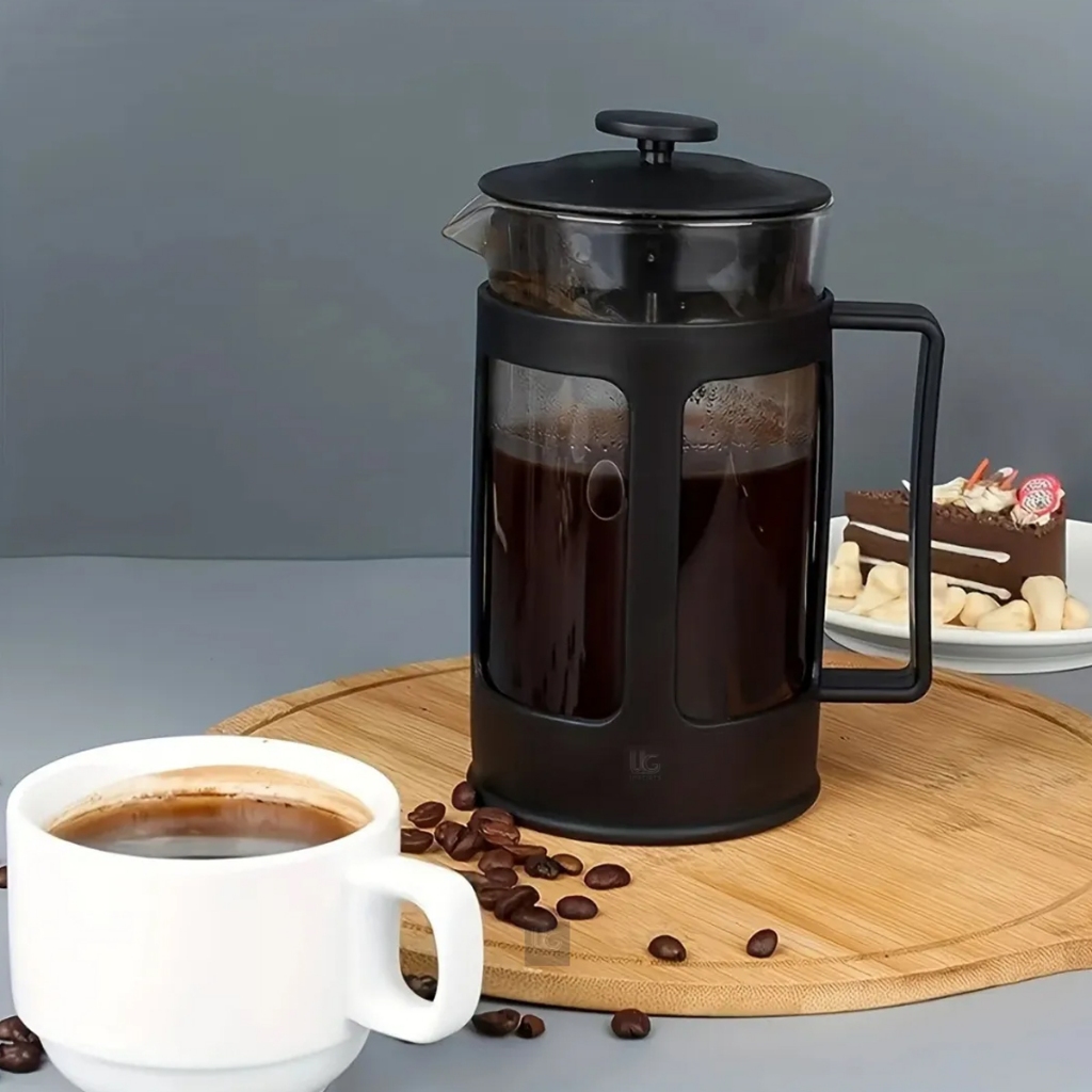 Cafeteira Com Prensa Manual Francesa Café Leite Artesanal Cremoso Gourmet Prático E Chás Gourmet