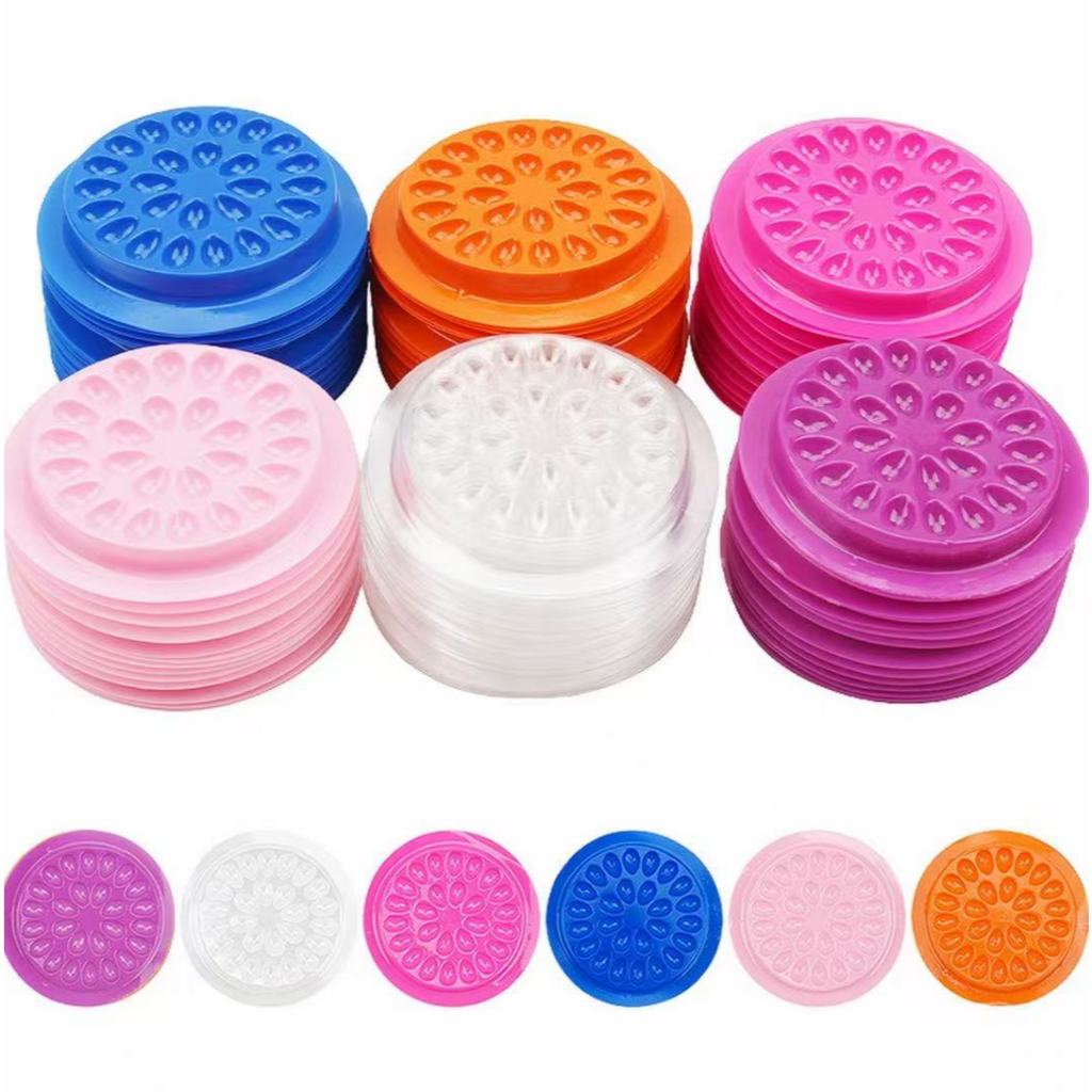 Kit 100 Suporte Disco Flor Coração Paleta para cola de Extensão de Cílios com 50 ou 100unidades