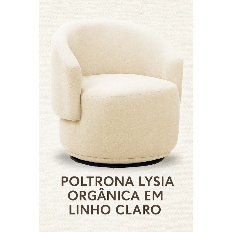 🪑 Poltrona Lysia Orgânica em Linho Claro – Conforto e Design Natural 🌿
