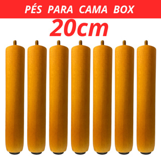 Pés de Madeira 20cm para cama box de móveis resistente Casal Solteiro queen King -  Cor Mel em Oferta na Shopee