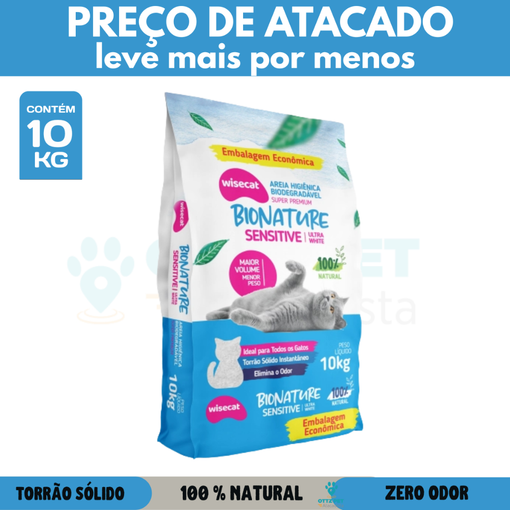 Granulado de Mandioca Wisecat Sensitive – Granulação Fina | 10kg