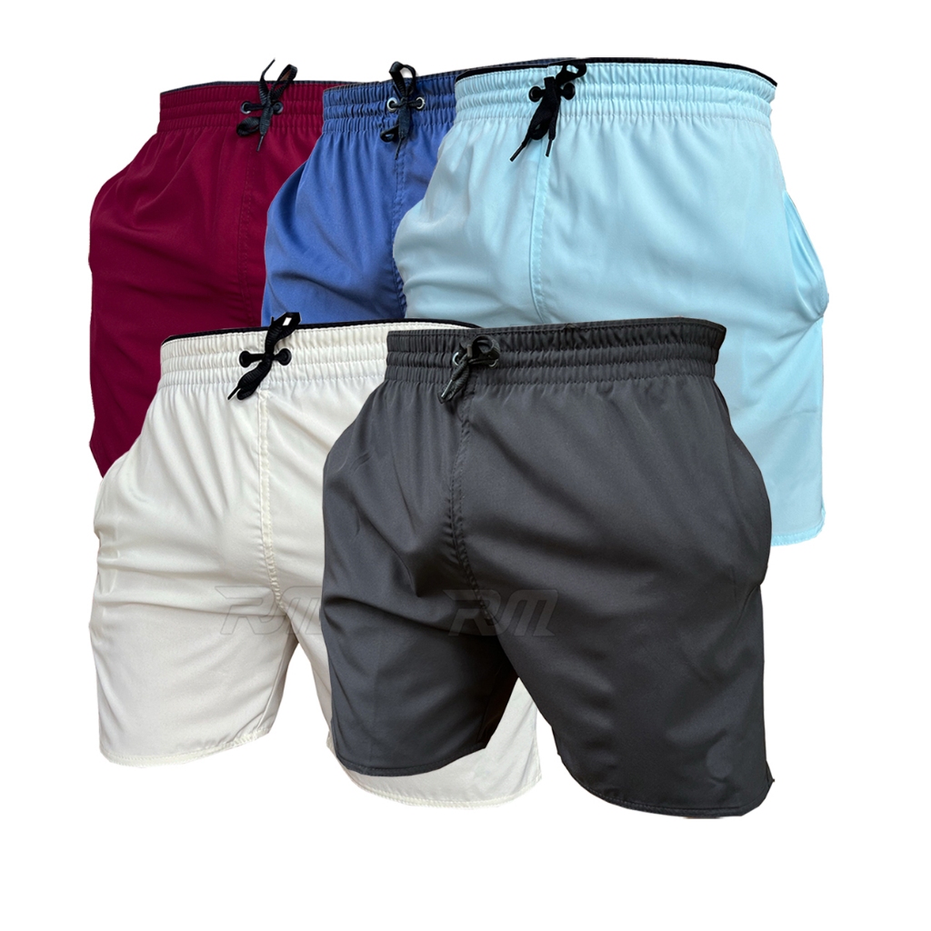 Kit 5 Short Masculino Bermuda Praia Verão Treino Esporte Mauricinho Tactel