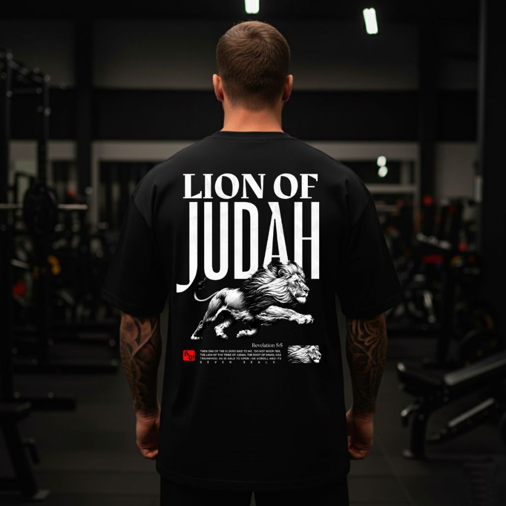 Camiseta Oversized 100% Algodão Leão De Judá Blusa Malha Grossa Religiosa P ao G2 em Oferta na Shopee
