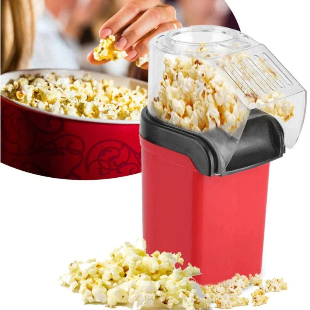 Pipoqueira Elétrica Máquina de Pipoca a Ar Quente  Livre de Óleo Pipoca Gourmet - Vermelha 110/220V