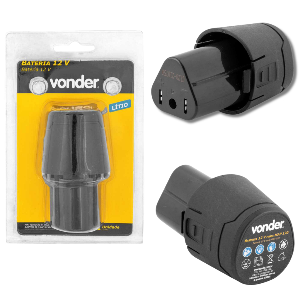 Bateria Para Máquina de Assentar Piso MAP 120 e MAP 125 12V Íons de Lítio - VONDER em Oferta na Shopee