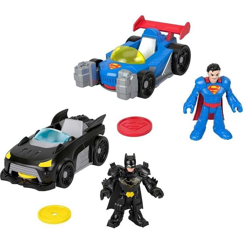 BRINQUEDO BONECO BATMAN OU SUPER HOMEM COM VEICULO IMAGINEXT - MATTEL Jfj67-jfj68