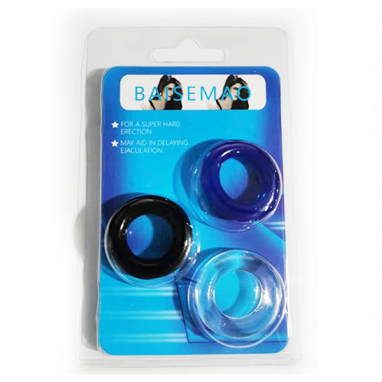 KIT 3 Anéis Peniano de Silicone Retardador De Ejaculação Sex Shop SJH-03