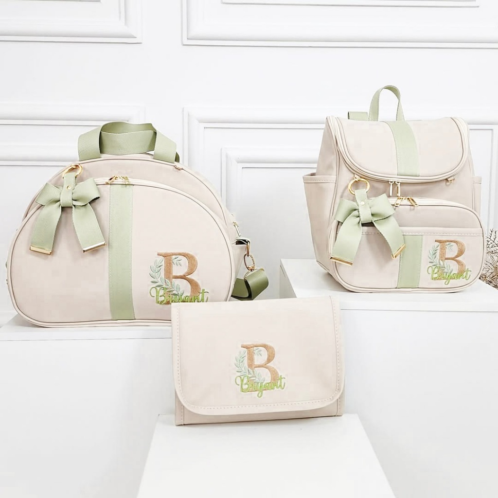 Kit Maternidade 3 Peças, Bolsa, Tocador e Mochila Personalizado Térmica Impermeável, Coleção Bubbaloo em Oferta na Shopee