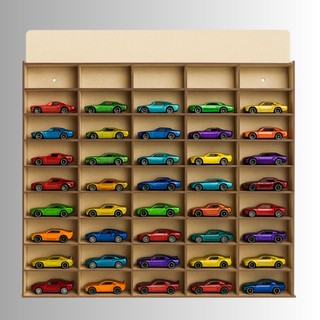 Porta Carrinhos Hot Wheels em Mdf Cru Estante Expositora Para Miniaturas Estante De Carrinhos