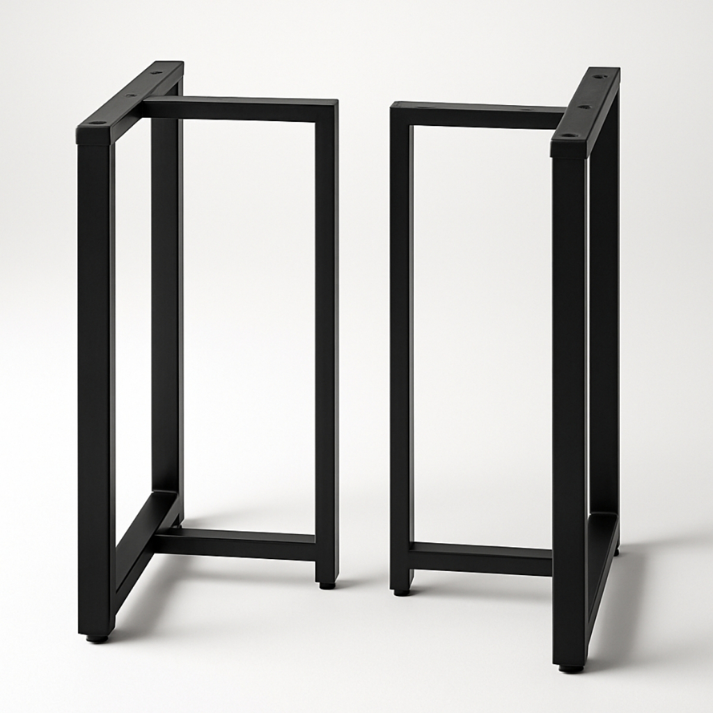 Pé de Mesa Estilo Industrial Moderna Base Ferro Modelo T 75 x 60 Metalon Escrivaninha Jantar