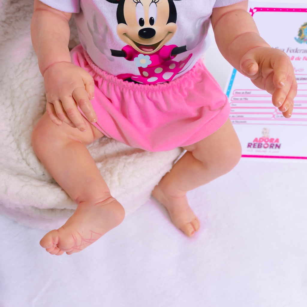 Detalhes do Bebê Boneco Reborn Realista Abigail Minnie Recém-Nascido Corpinho Em Silicone Promoção