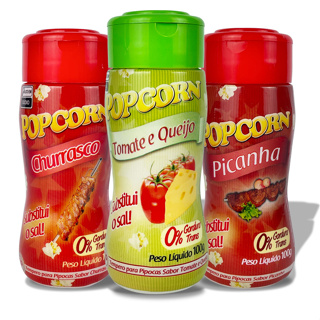 Combo Popcorn - 03 Sabores - Churrasco, Picanha e Tomate e Queijo em Oferta na Shopee