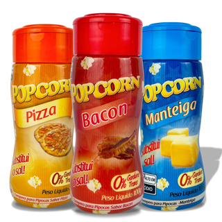 Combo Popcorn - 03 Sabores - Manteiga, Pizza e Bacon em Oferta na Shopee