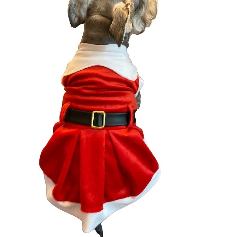 Vestido de Natal Mamãe Noel para Cachorro e Gato – Fantasia Pet elegante e confortável Roupa de natal para pet