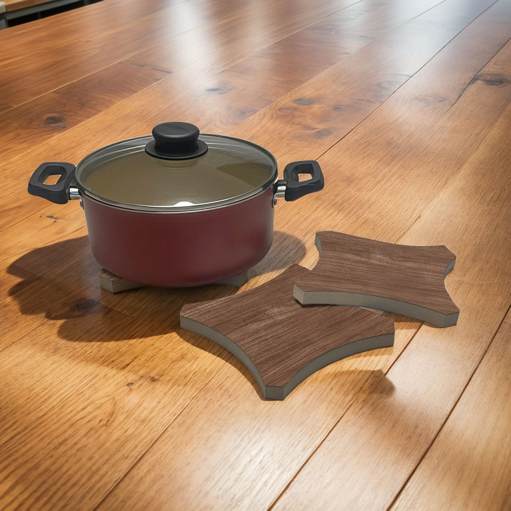 Kit Descanso de Panela Formato Moderno e Atual, Apoio de Panela, MDF 15mm LAMINADO Fácil Limpeza em Oferta na Shopee