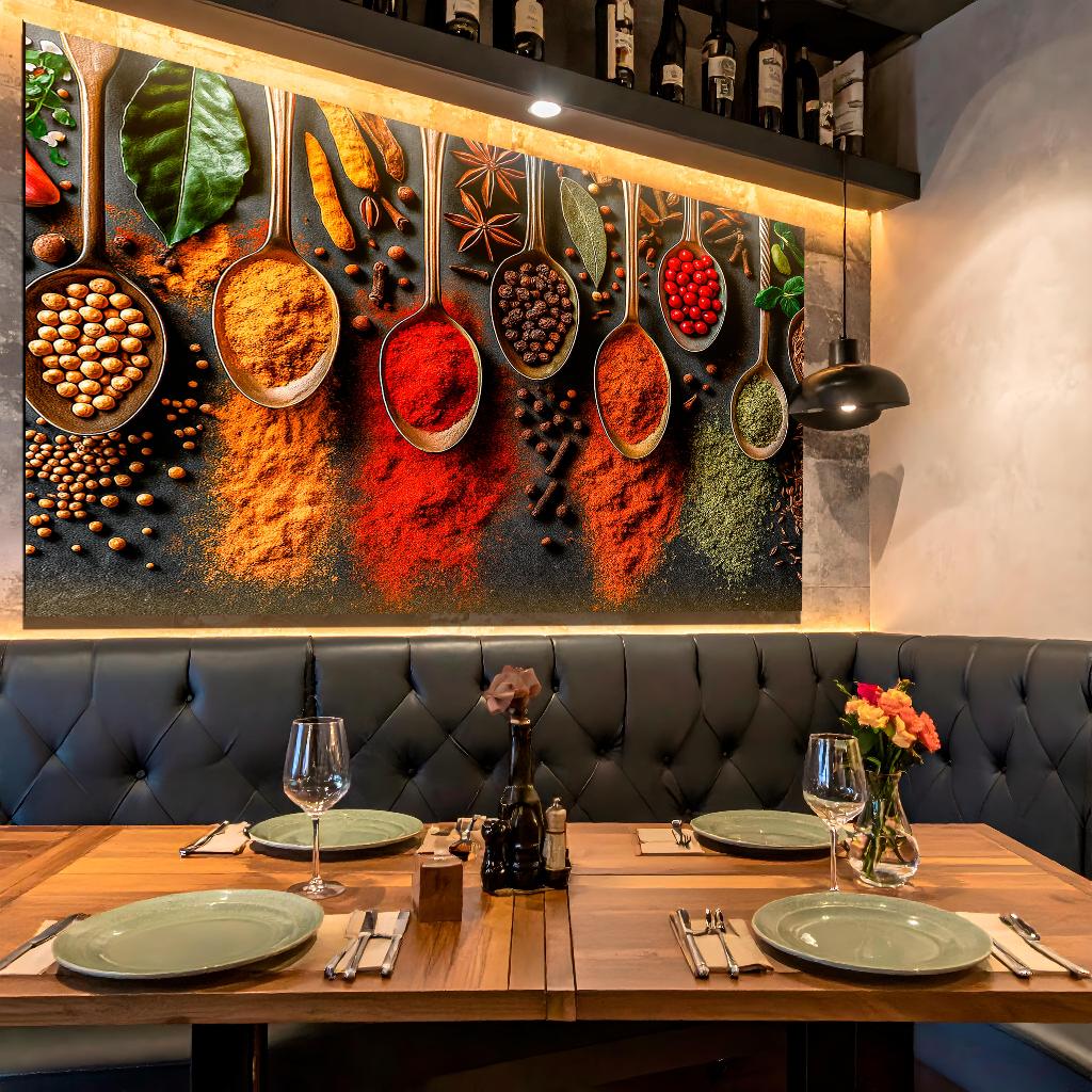 Quadro Decorativo Painel Colher Temperos Comida Sala Quarto Cafeteria 110x80 em Oferta na Shopee